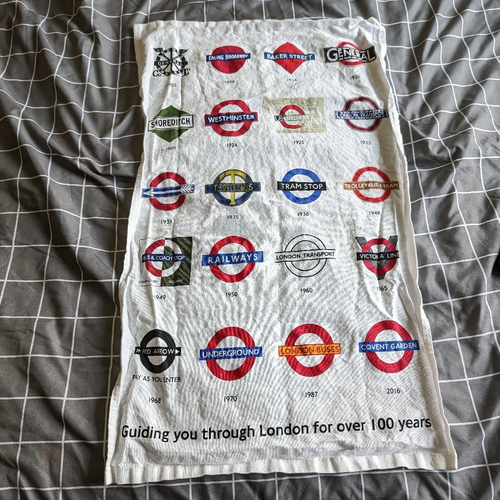 Harrod's London Kitchen Bundle Tea Towel History of the Underground and Tote